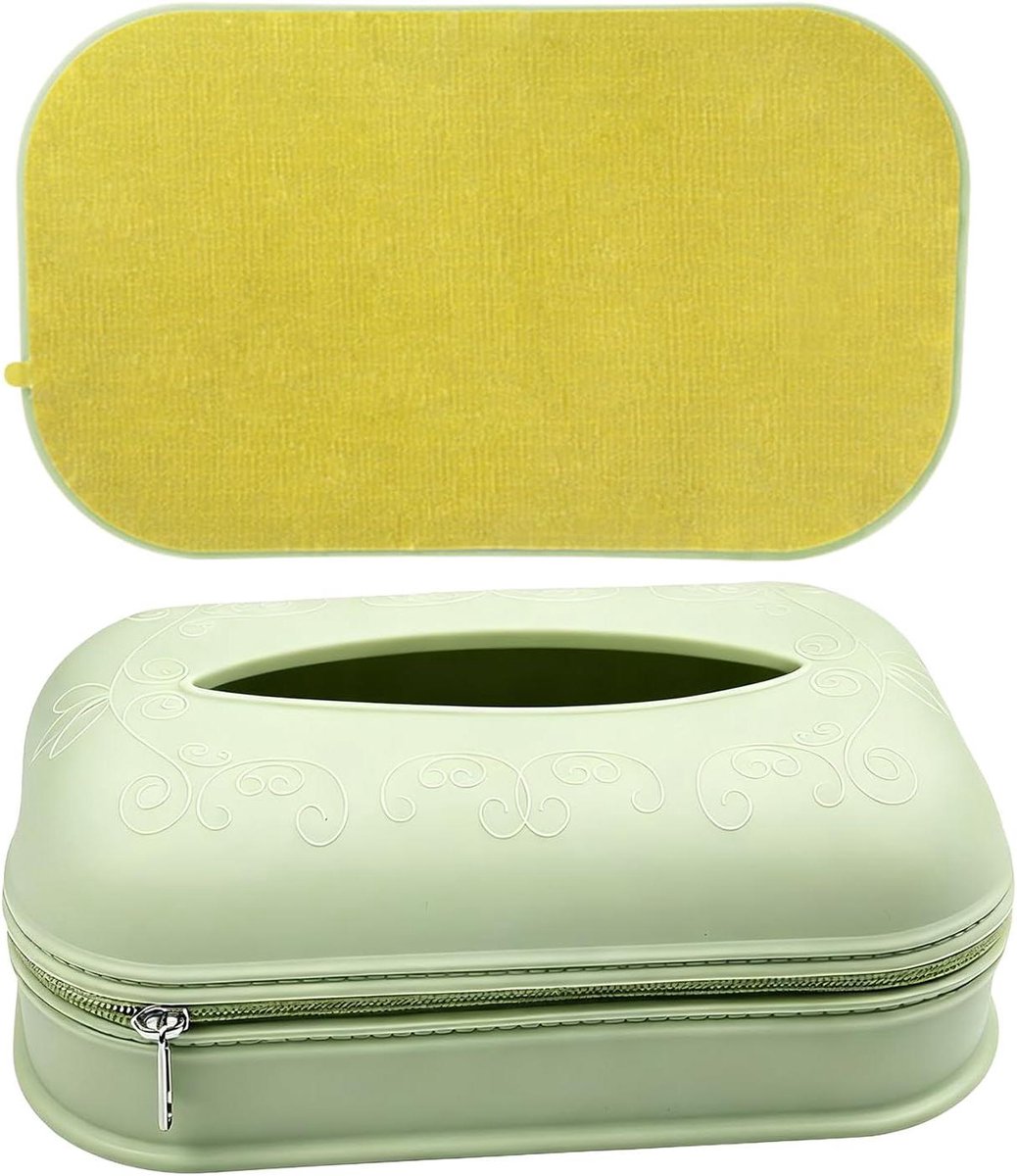 Zakdoekhouder Doos - Servetten Dispenser - Netjes Opbergen - Waterdichte Rits - 18.6 cm Lengte - Groen