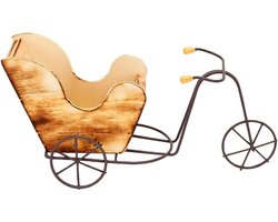 Fiets plantenbak - Driewieler decoratie - Bureau decoreren - Handgemaakt detail - 24.5 cm - Vintage