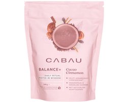 Cabau – Balance+ – Chocolade Kaneel – Cafeïnevrije Cacaodrank met Lion's Mane, Reishi & Cordyceps – Met Magnesium & Vitamine B3 – Koffievervanger – Vermindert Vermoeidheid – 240g (20 Porties)