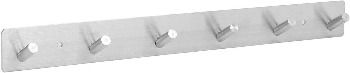 Wandkapstok - Handdoekhaakrek - Badkamer Organisatie - 6 Haken Roestvrij Staal - 39 cm - G