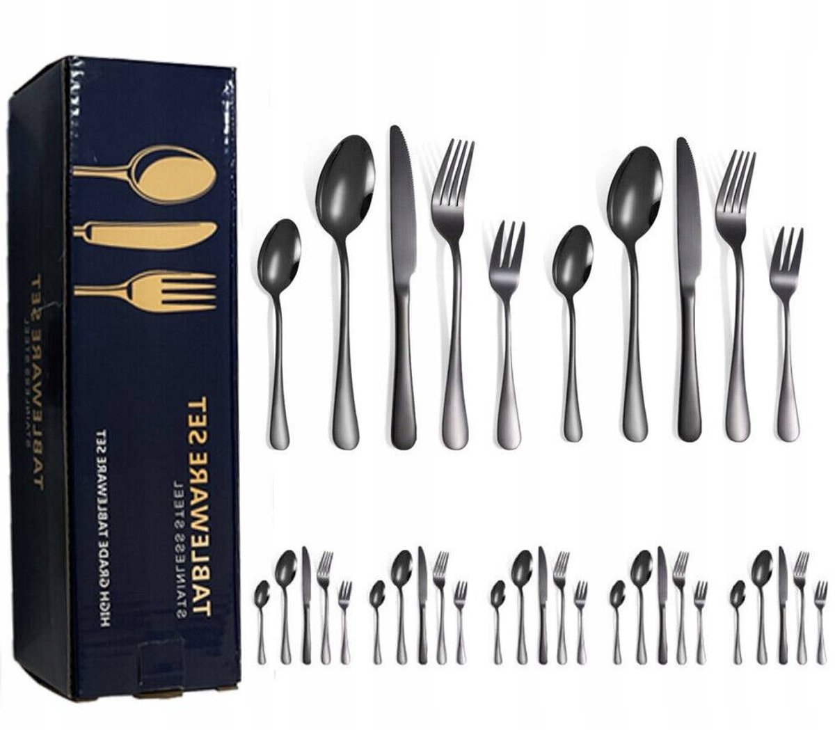 Zwart Bestek Set 30 Delig voor 6 Personen - Elegant & Modern