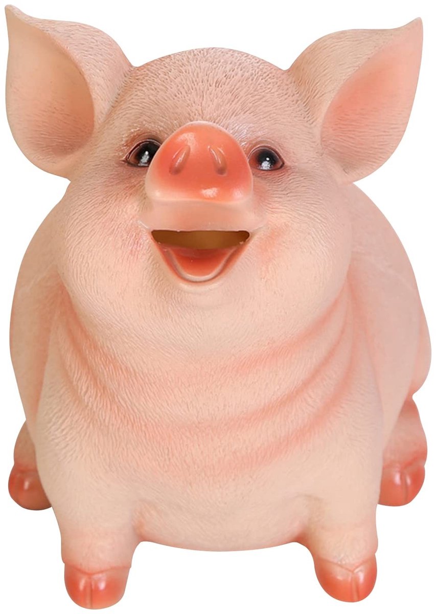 JHUBERS- Spaarvarken Schattig Ontwerp - Spaarpot Kind - Hars Geldvarken - Decoratie - Cadeau voor Kinderen - Grote Binnenruimte