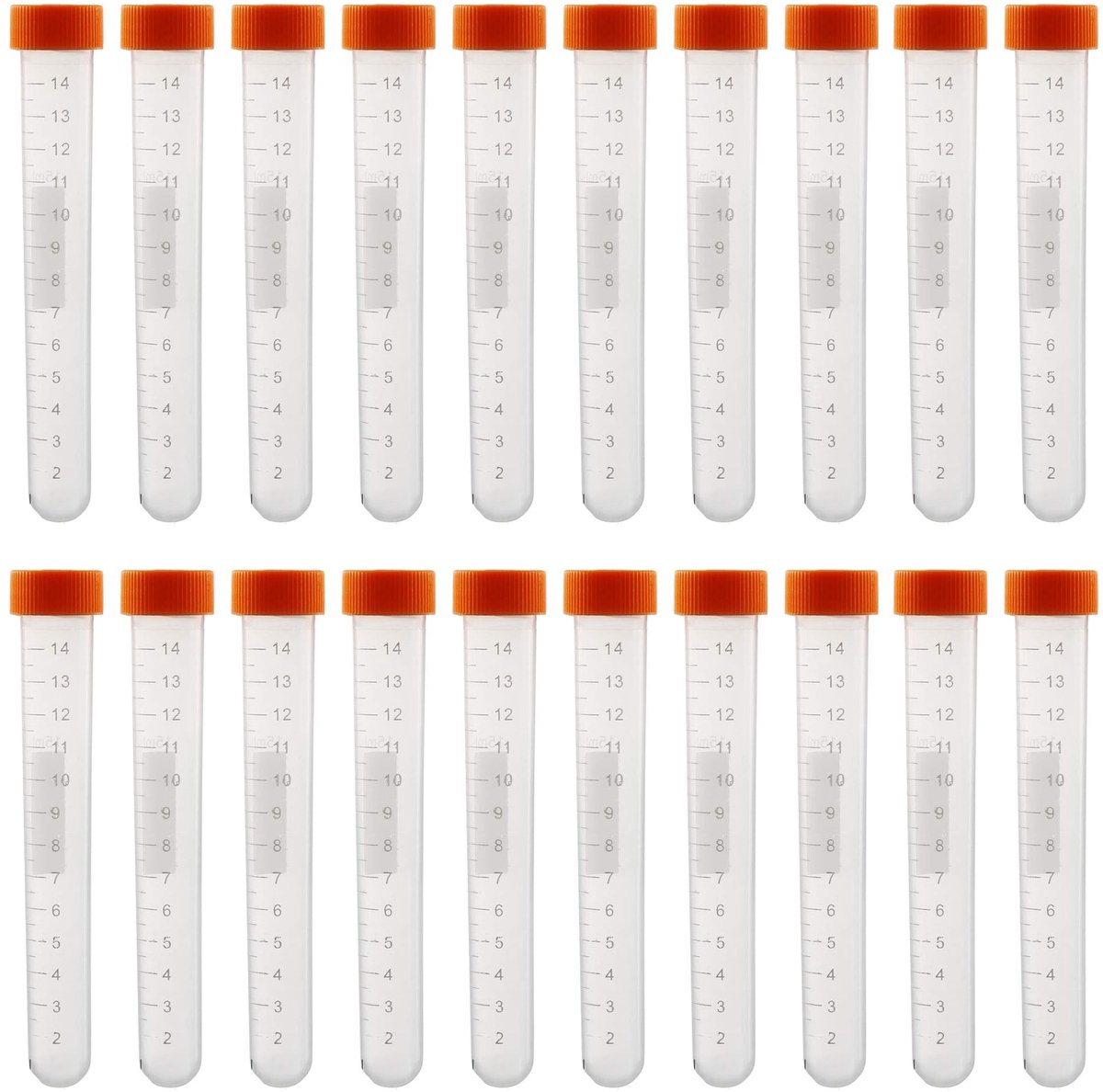 JHUBERS- Centrifugebuisjes 15 ml - 20 stuks - Kunststof - Schroefsluiting - Gegradueerde Monsterhouder - Ideaal voor Laboratorium - Monsterbuis