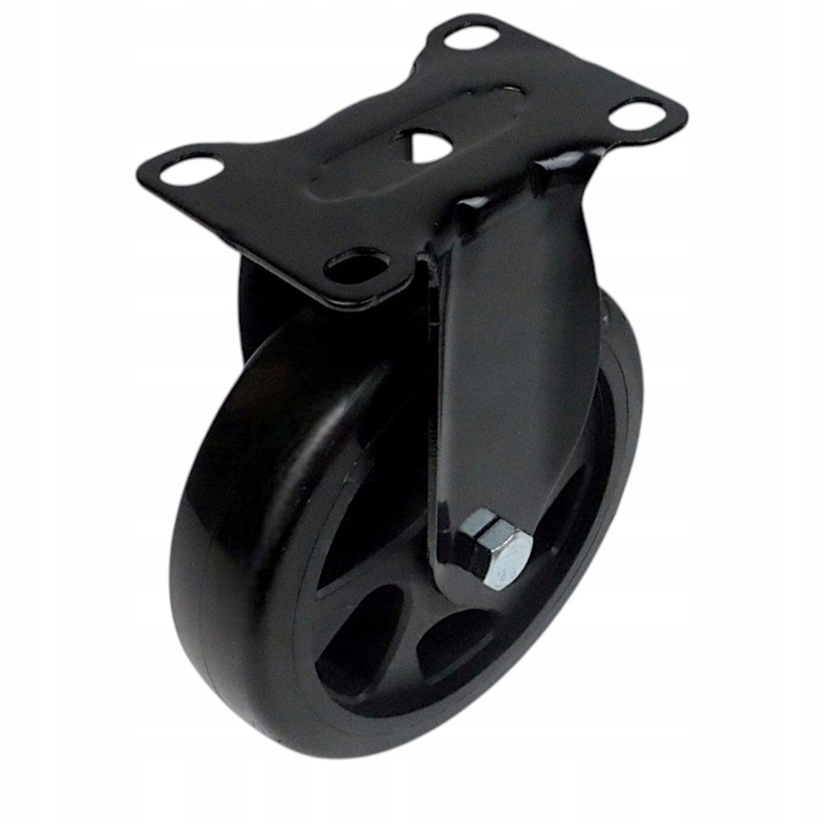 Vast meubelkruk Ø125mm rubber, montageplaat 63x94mm, zwart