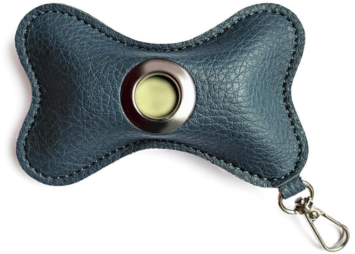 Dailygoods- Hondenpoepzakjeshouder PU-leer - Leren houder - Lichtgewicht - Met rits - Karabijnhaak - Geschikt voor hondenriem - Poepzakdispenser