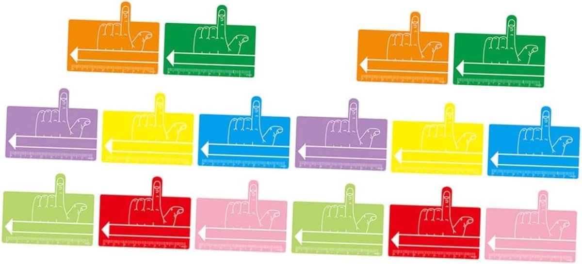Leesstrips Dyslexie - Leeshulpmiddelen Vinger - Focus Verbeteren - Duurzaam ABS Materiaal - 16 Stuks - Kleurrijk