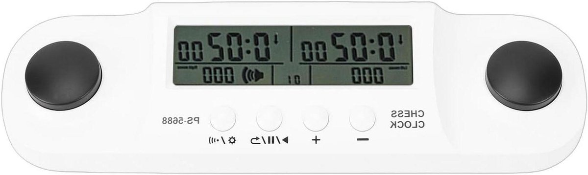 Digitale Schaakklok - Spel Timer - Wedstrijd Timing - Groot Display - 26 cm - Wit