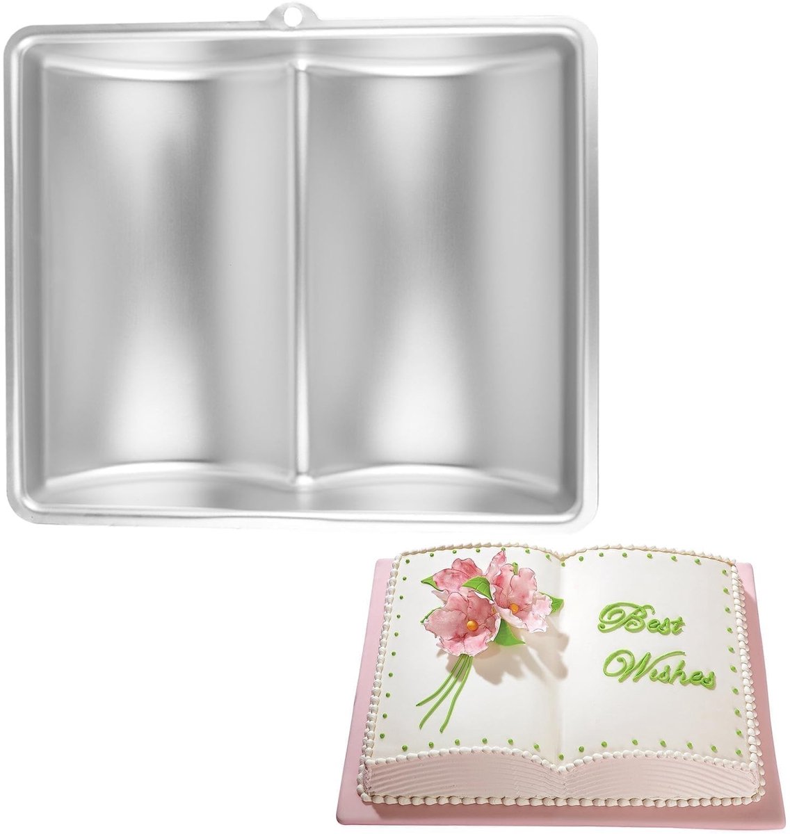 BRENZOOS- Boekvorm Bakvorm - Aluminium - Antislip - 3D Cakevorm - 10,6 Inch - Goede Warmteoverdracht - Praktisch Bakaccessoire