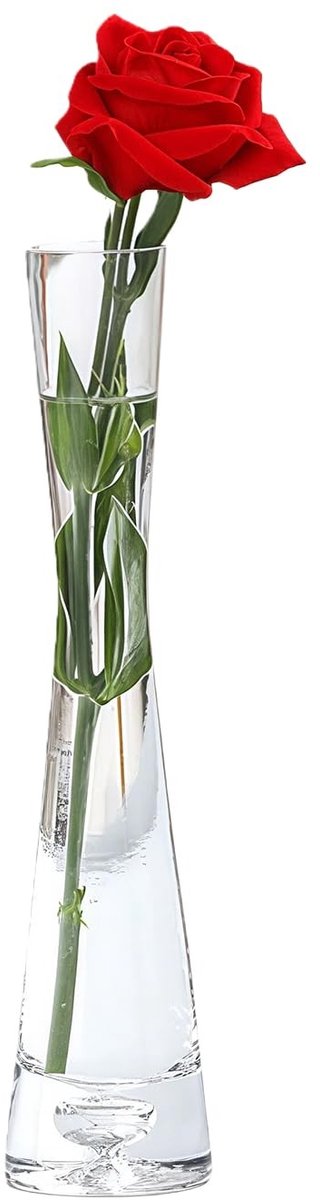 BRENZOOS- Bloemvaas 20 cm Hoogte - Glazen Vaas - Decoratieve Vaas - Ambachtelijk Handgemaakt - Stabiliteit - Minimalistische Presentatie