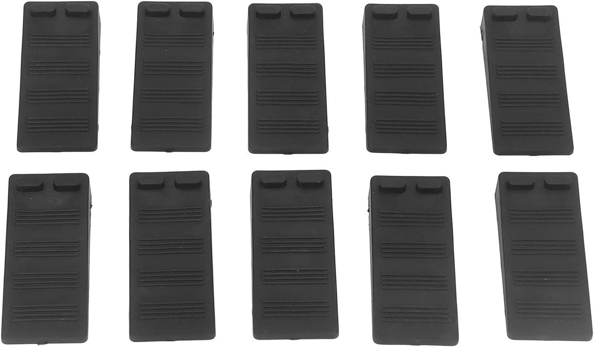 Deurstoppers Zwart - Vloerbeschermers - Stil Huis - Niet-ponsende Rubber - 10 Stuks - Zwart