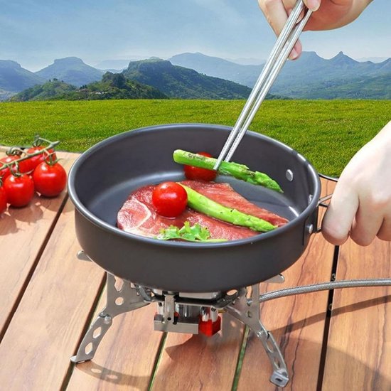 Camping Kooktoestel - Draagbaar Fornuis - Outdoor Koken - Piëzo Ontsteking - 12800 W - Zwart van Camping — afbeelding 3