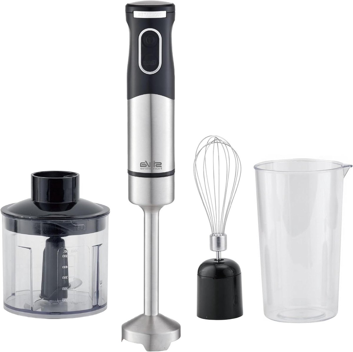 Staafmixer Set - Keukenmixer - Maaltijden Bereiden - Krachtige 700W Motor - 500ml Chopper - Zwart RVS
