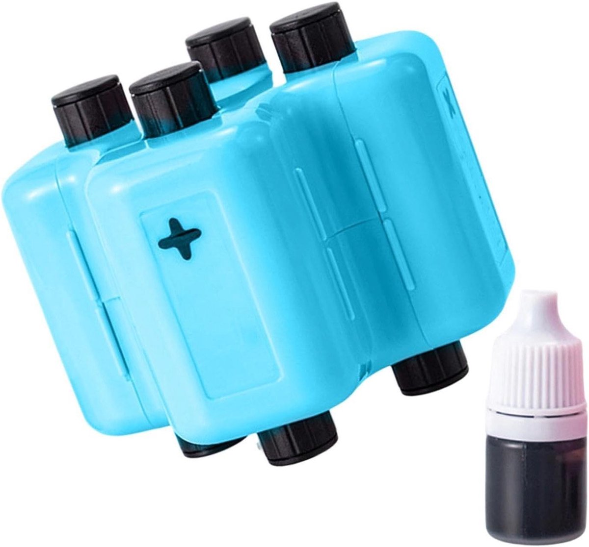 Wiskunde Stempelroller - Rekenoefeningen Stempel - Leren Rekenen - Eindeloze Oefenvragen - 7.3x7.3x6.5cm - Blauw