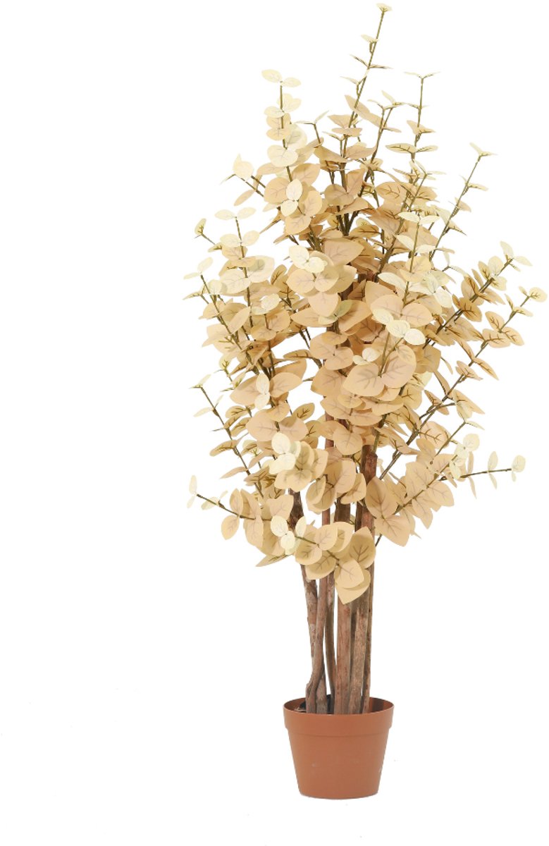Trendyplants - Kunst Eucalyptus Yellow - Eucalyptusboom - Kunstplant - Hoogte 125cm - Potmaat Ø18cm