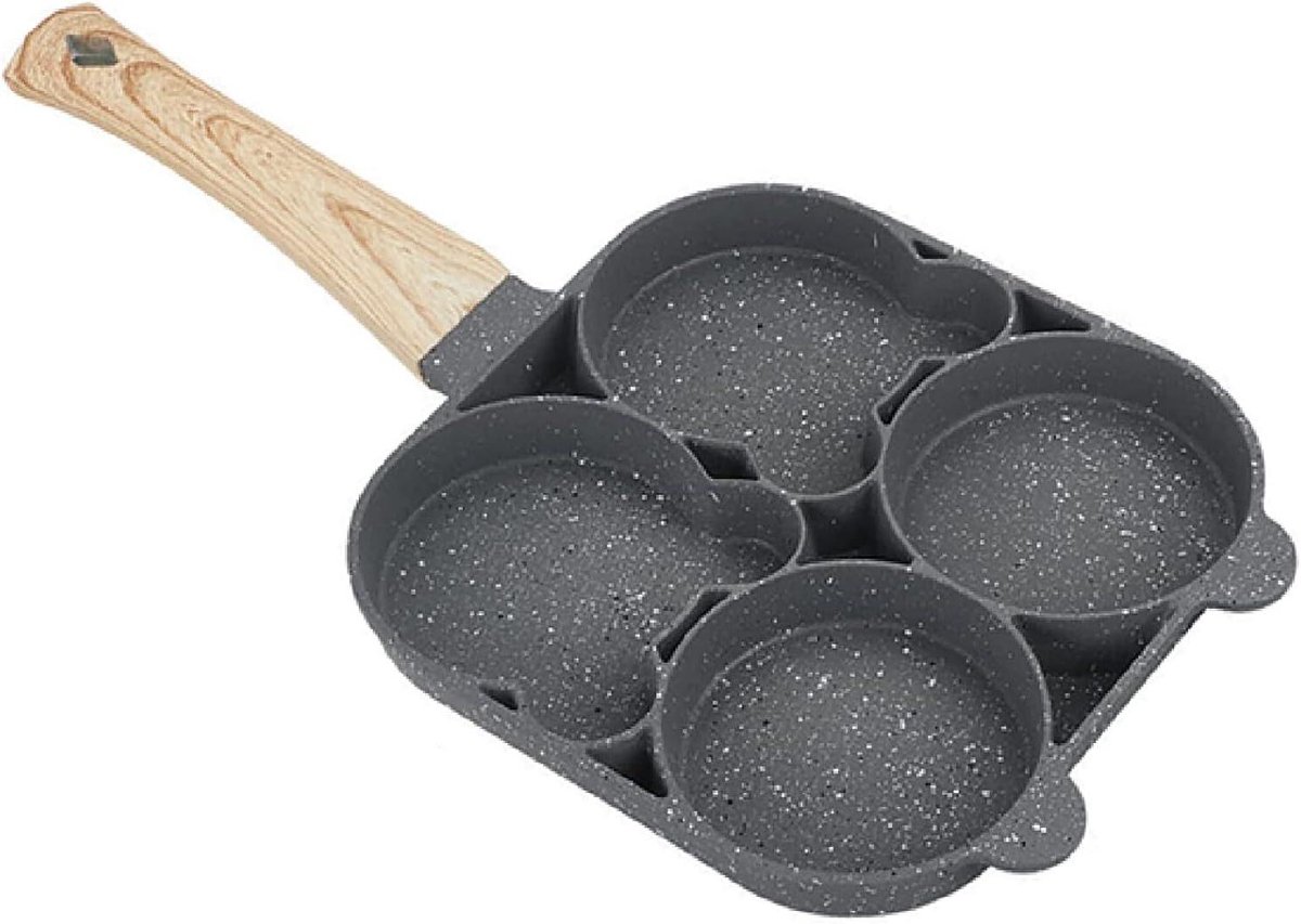 Pannenkoekenpan - Eierkoekenpan Koekenpan - Ontbijt Bakken - Dubbele anti-aanbaklaag - Mini formaat - Zwart