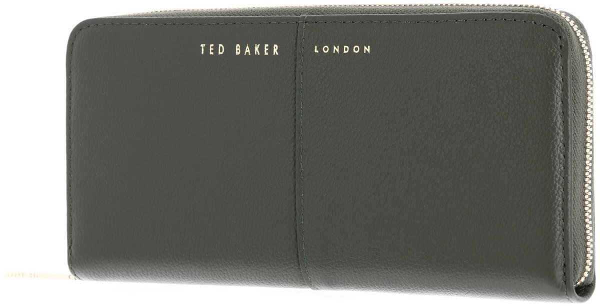 Ted Baker Leren portemonnee Aminne Large Zip around Purse Dk - Green olijfgroen