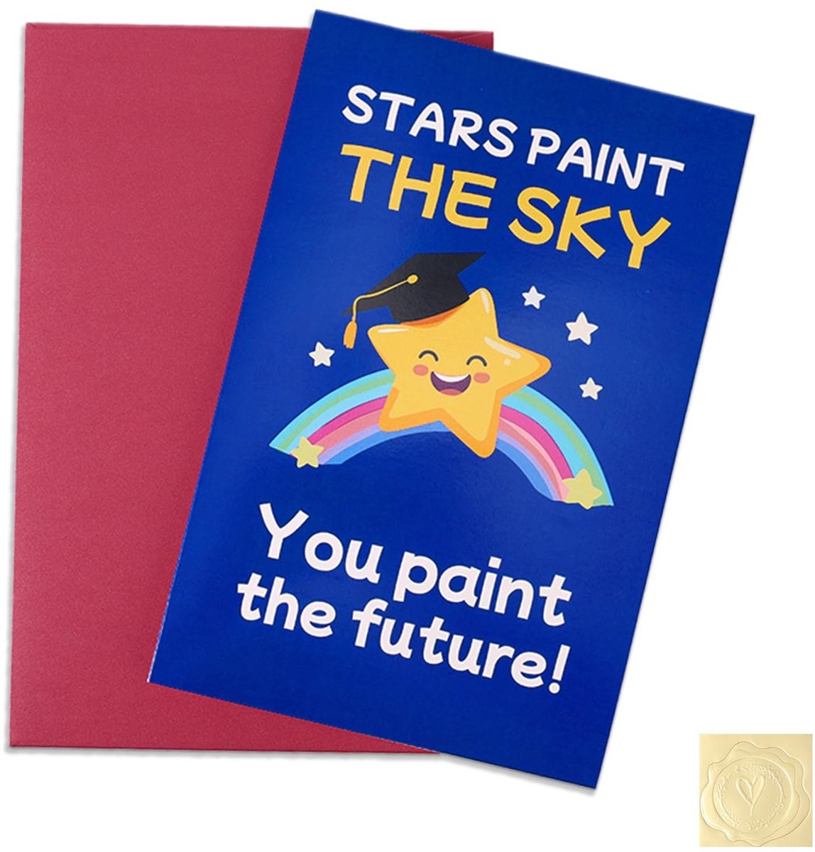Dailygoods- Bedankkaart Grappig - Bedankkaart voor Afstuderen - Bedankkaart voor Leraren - Bedankkaart met Envelop - 20,3 x 13,5 cm - Inclusief Sticker - Waarderingskaart
