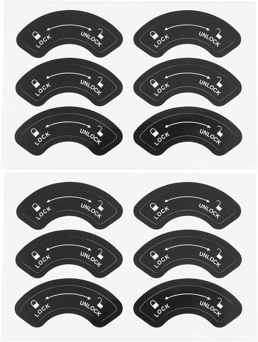 Dailygoods- Deurslot Sticker 12 Stuks - Lock/Unlock Richting - 4,5x1,7 cm - Waterdicht - Krasbestendig - Duurzaam Vinylmateriaal - Deurslot Aanduiding