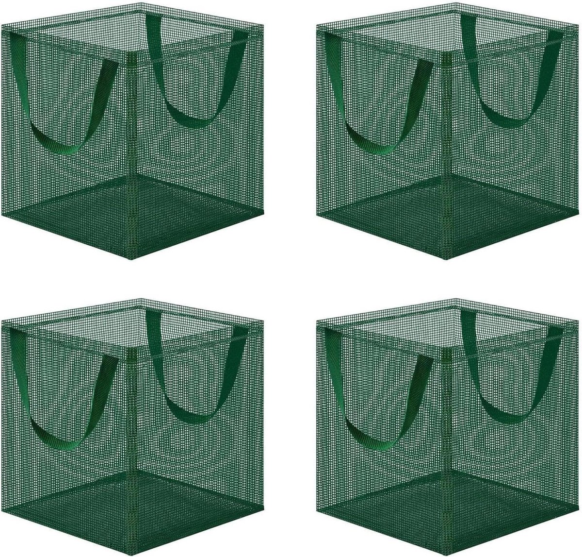 Vijvermanden 4 stuks - Opvouwbare plantenmanden - Waterplanten kweken - Ademend mesh materiaal - 18x18x18 cm - Groen