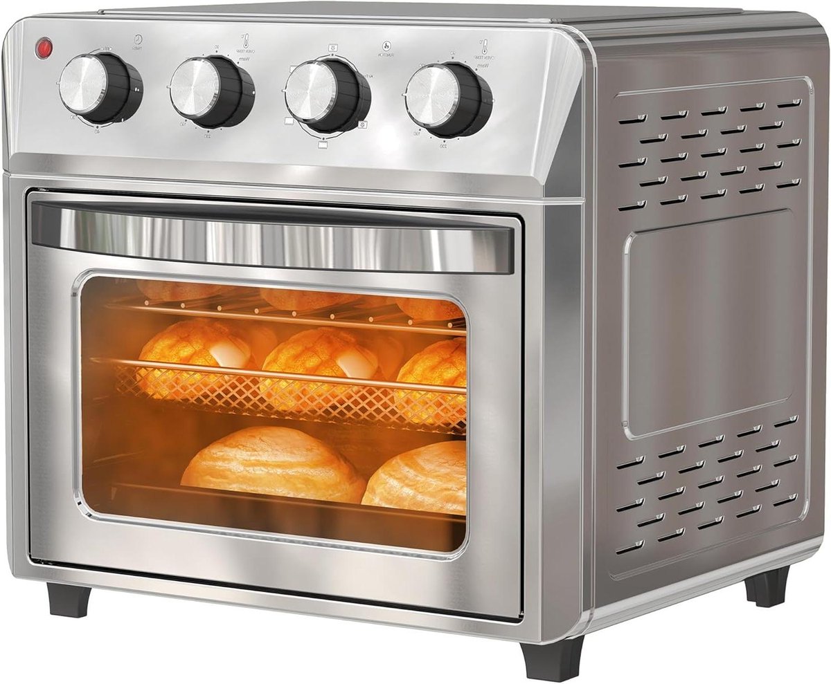 Mini Oven - Heteluchtoven Airfryer - Gezond Koken - 360 Graden Hete Lucht - 24 Liter - Zilver