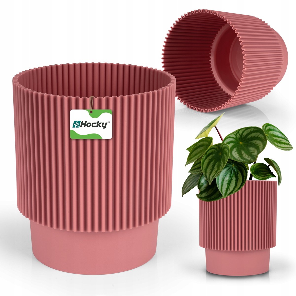 Roze Kunststof Bloempot 17cm - Stijlvol & Duurzaam