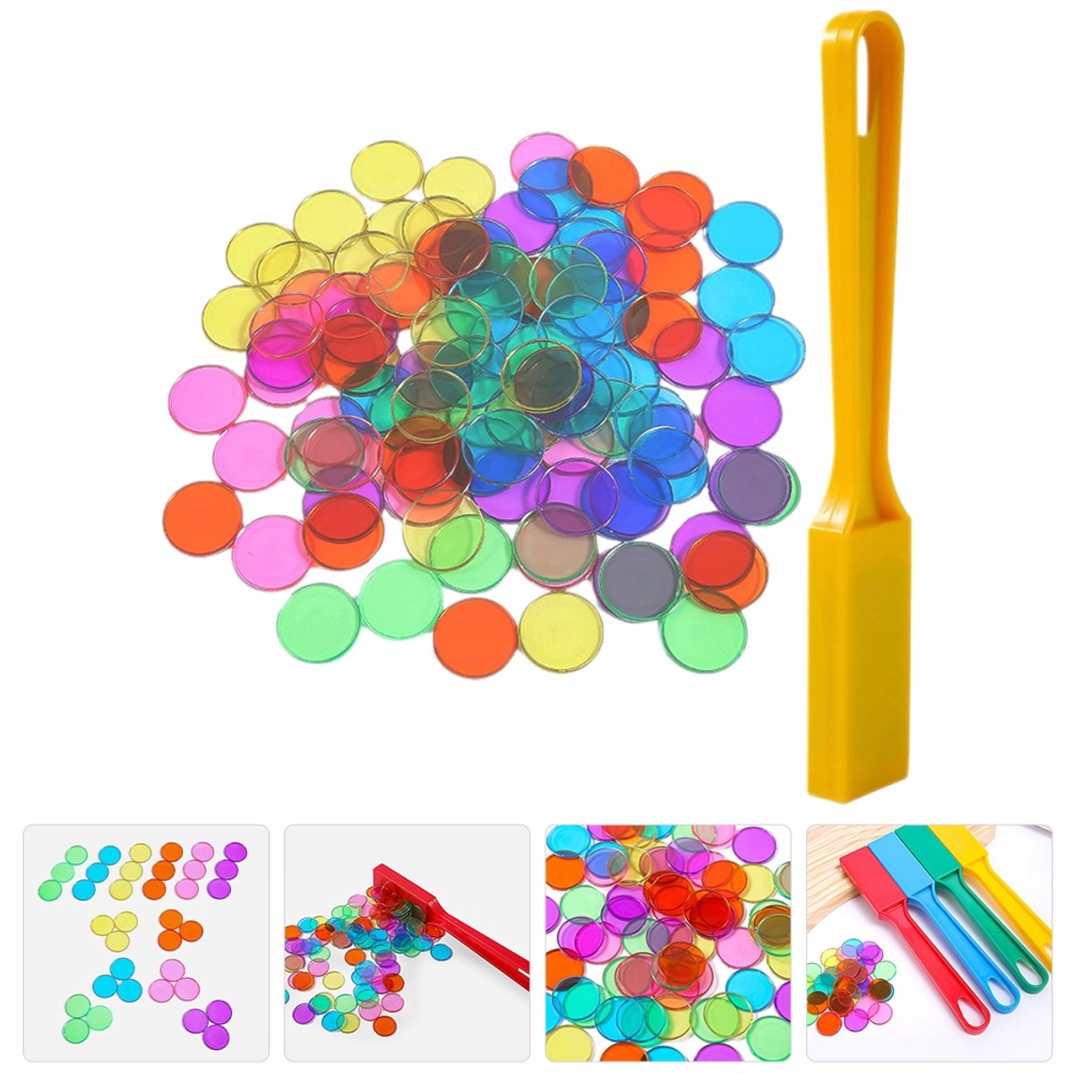 Magnetische Bingo Staf met 100 Kleurrijke Metalen Chips