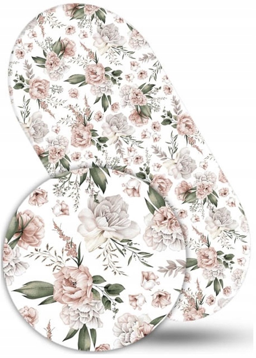 Babymam Hoeslaken Kinderwagen 38x80cm Katoen Romantische Bloemen