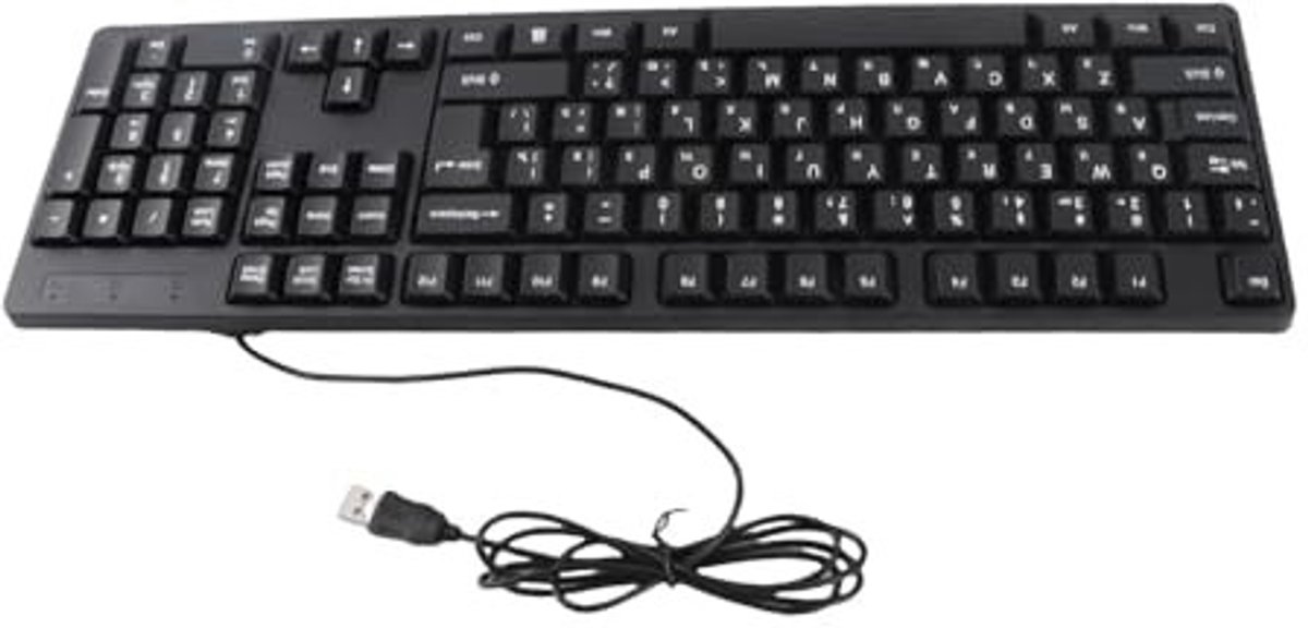 Dailygoods- Toetsenbord Ergonomisch - Toetsenbord Azerty - Toetsenbord voor Minderheidstalen - 104 Toetsen - 1,5 Meter Kabel - Geschikt voor Desktop/Laptop