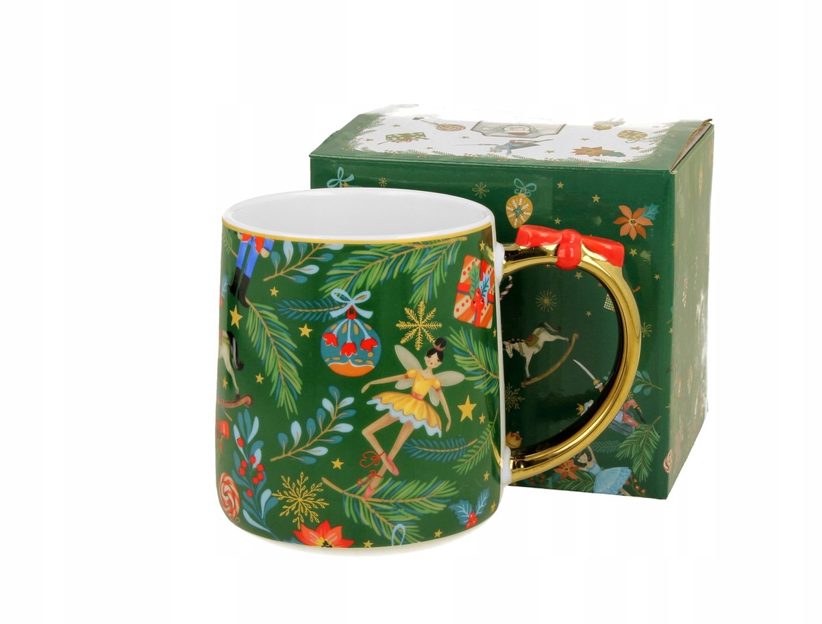 Kerstmok met strepen 450 ml - Elegante Porseleinen Mok
