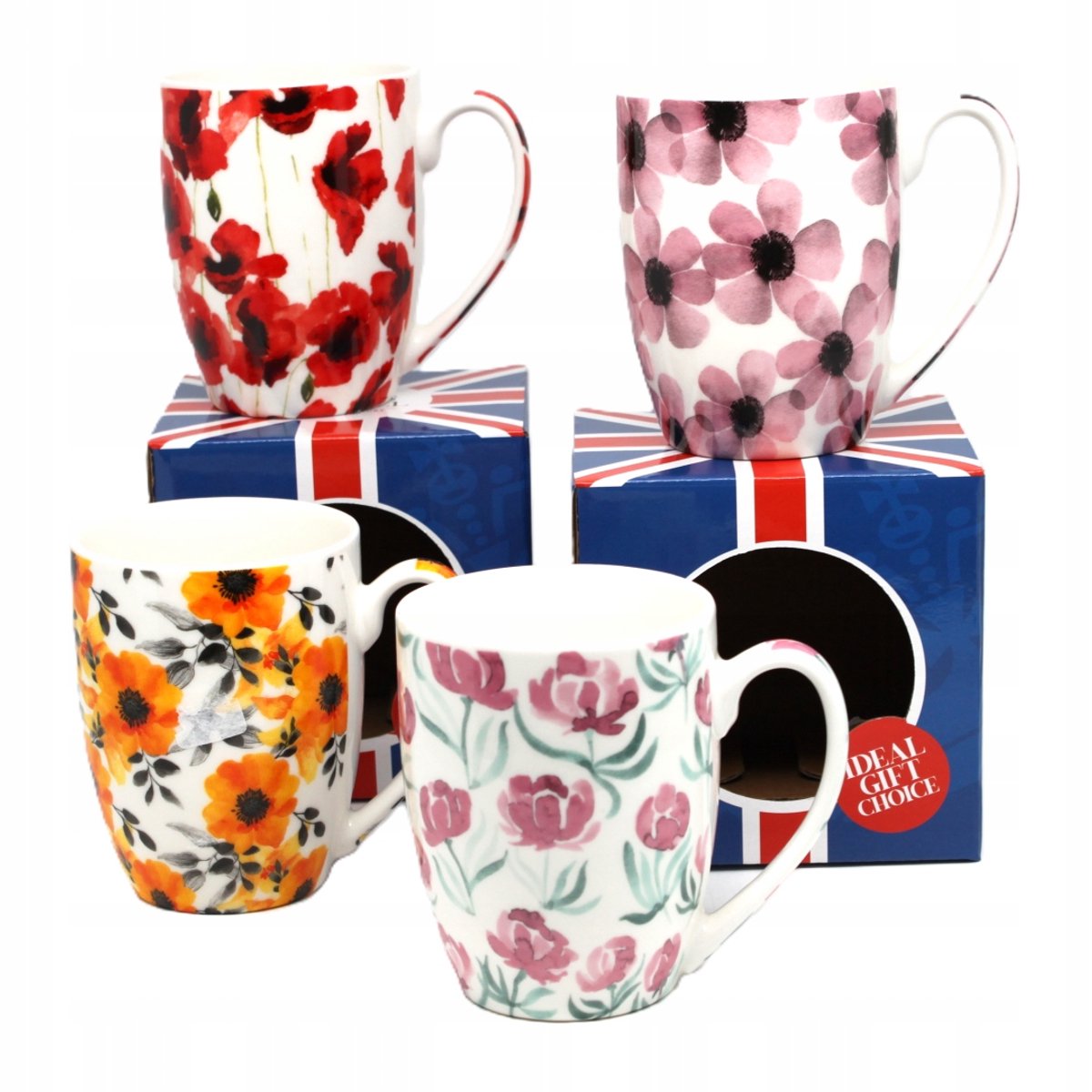 Porseleinen Mok Bloemendesign - Mix van Patronen