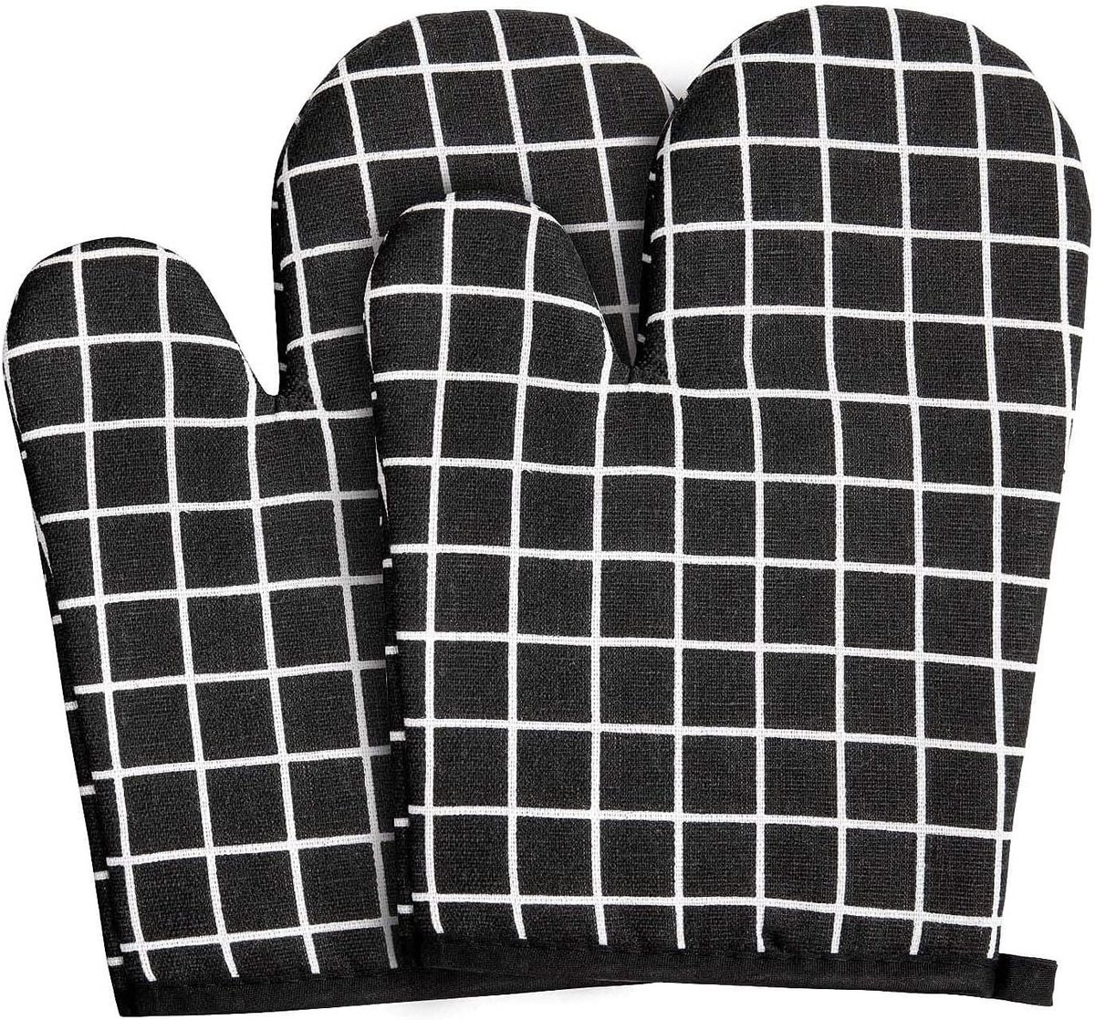 Ovenwanten - Keukenhandschoenen - Koken en bakken - Hittebestendig tot 180°C - 24.5 x 16 cm - Zwart