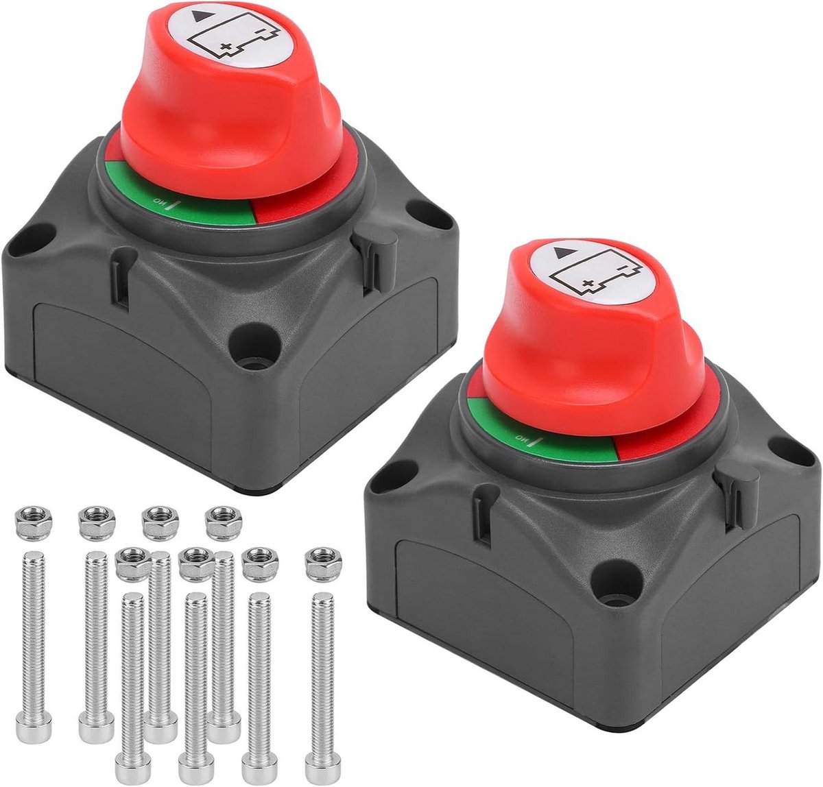 Batterij Scheider - Stroomonderbreker - Voertuig Bescherming - Eenvoudige Installatie - 2 Stuks - Zwart