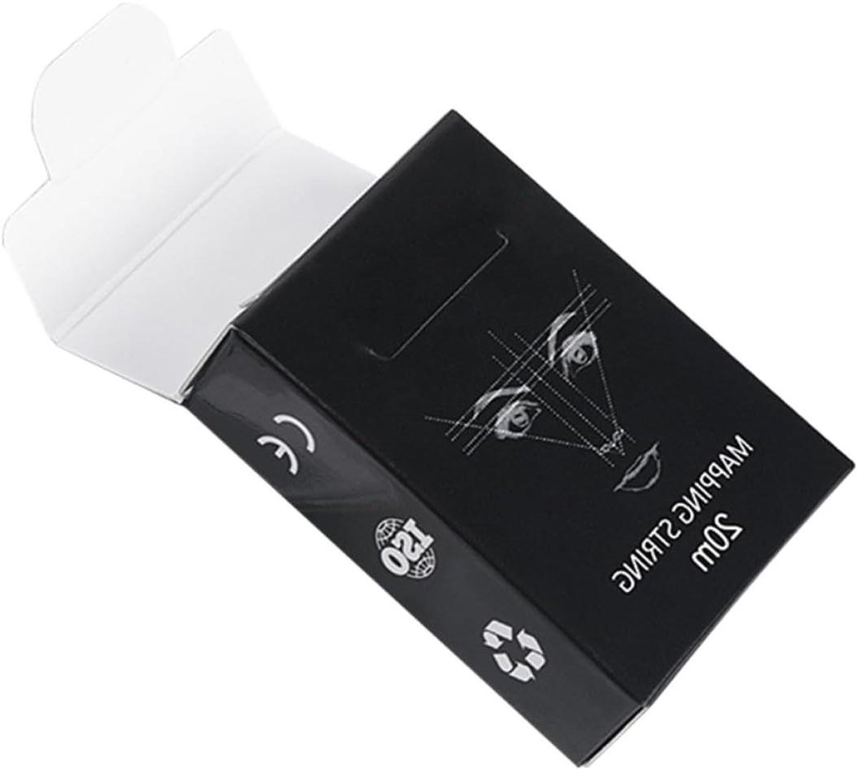 Wenkbrauwtekenliniaal - Mapping tool - Nauwkeurige make-up - Met duurzame string - 6 x 45 cm - Zwart