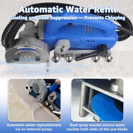 Elektrische Voegenkrabber - Voegenreiniger Tegels - Voegen Schoonmaken - 1200W Krachtige Motor - 100mm Zaagblad - Blauw — afbeelding 4