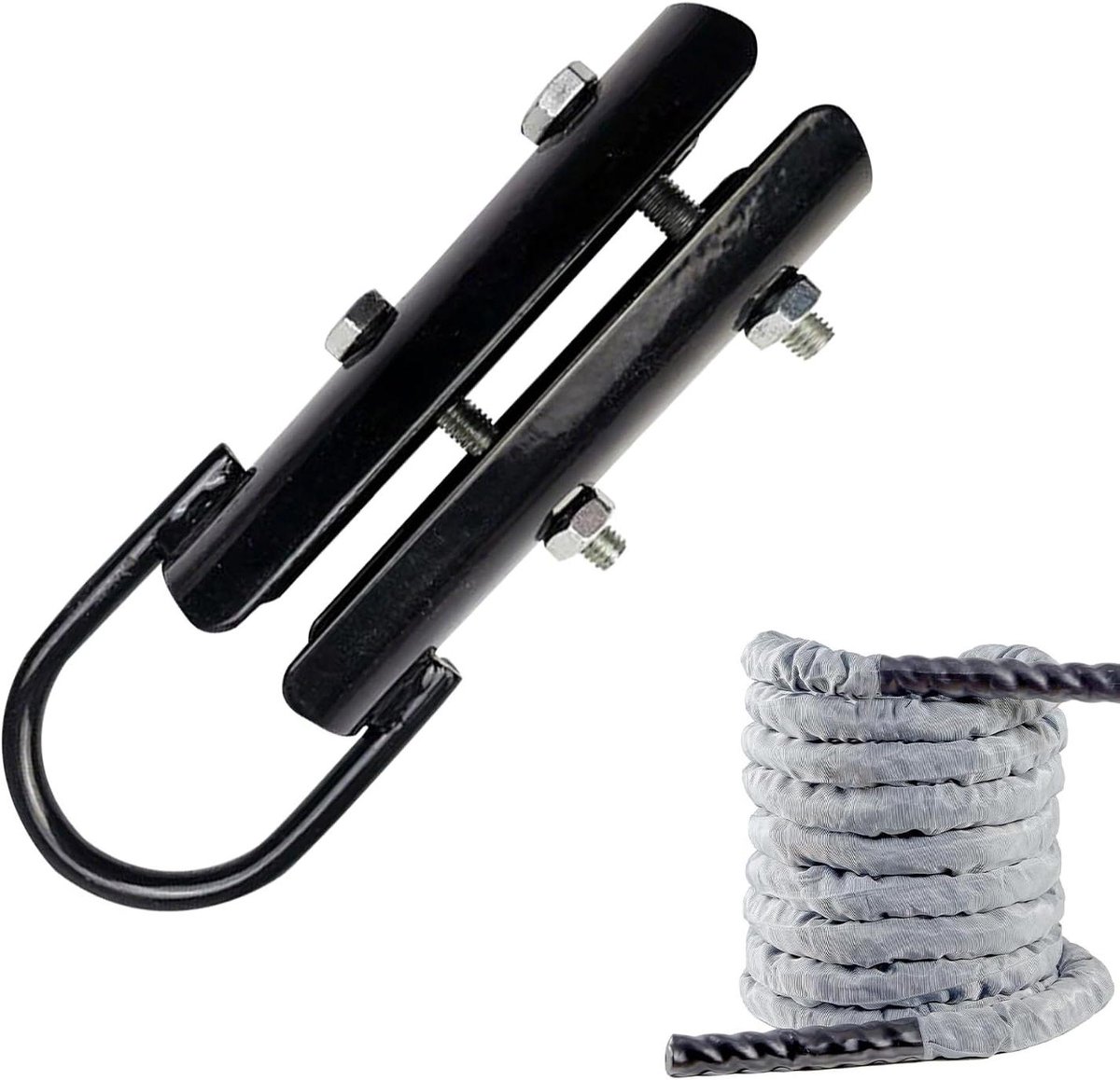 Klimtouw Klem - Fitness Bevestiging - Krachttraining Thuis - Stevig Ontwerp - 15 Inch - Metaal