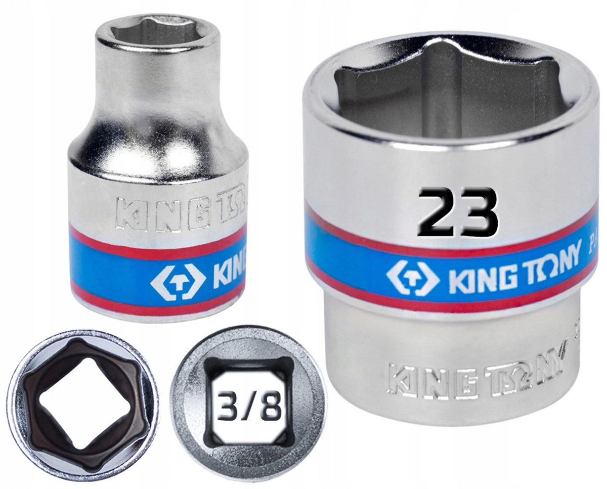 King Tony Dopsleutel 3/8" 6-kant Cr-V 23x32mm