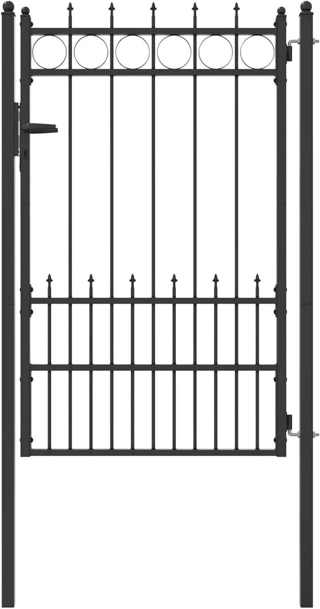 Moderne Tuinpoort - Stalen Hek - Buitenruimte Beveiligen - Vergrendelbaar Anti-klim - 1.5 