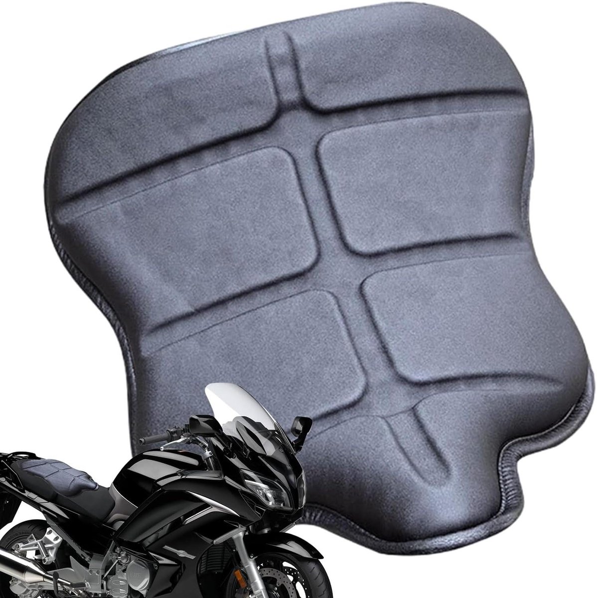Motor Zadelkussen - Zitjehoes Ademend - Lange Ritten - Ergonomische Ondersteuning - 42 x 38 cm - Zwart