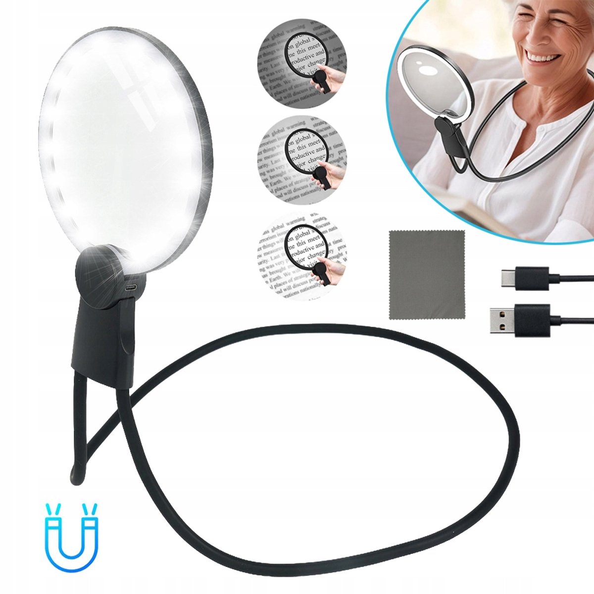 Vergrootglas Met Licht - 5,1 Inch 5x Vergrootglas Om Te Lezen Met Standaard - Leesvergrootglas Met Licht Voor Senioren - Groot Vergrootglas Met Licht - Perfect Voor Het Lezen Van Boeken Naaien En Borduren
