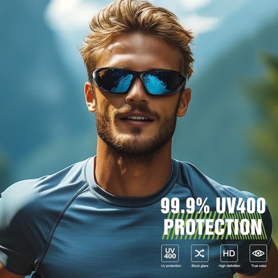 Deze set van 3 gepolariseerde sportzonnebrillen voor heren biedt UV400-bescherming en is perfect voor fietsen, vissen en autorijden. — afbeelding 4