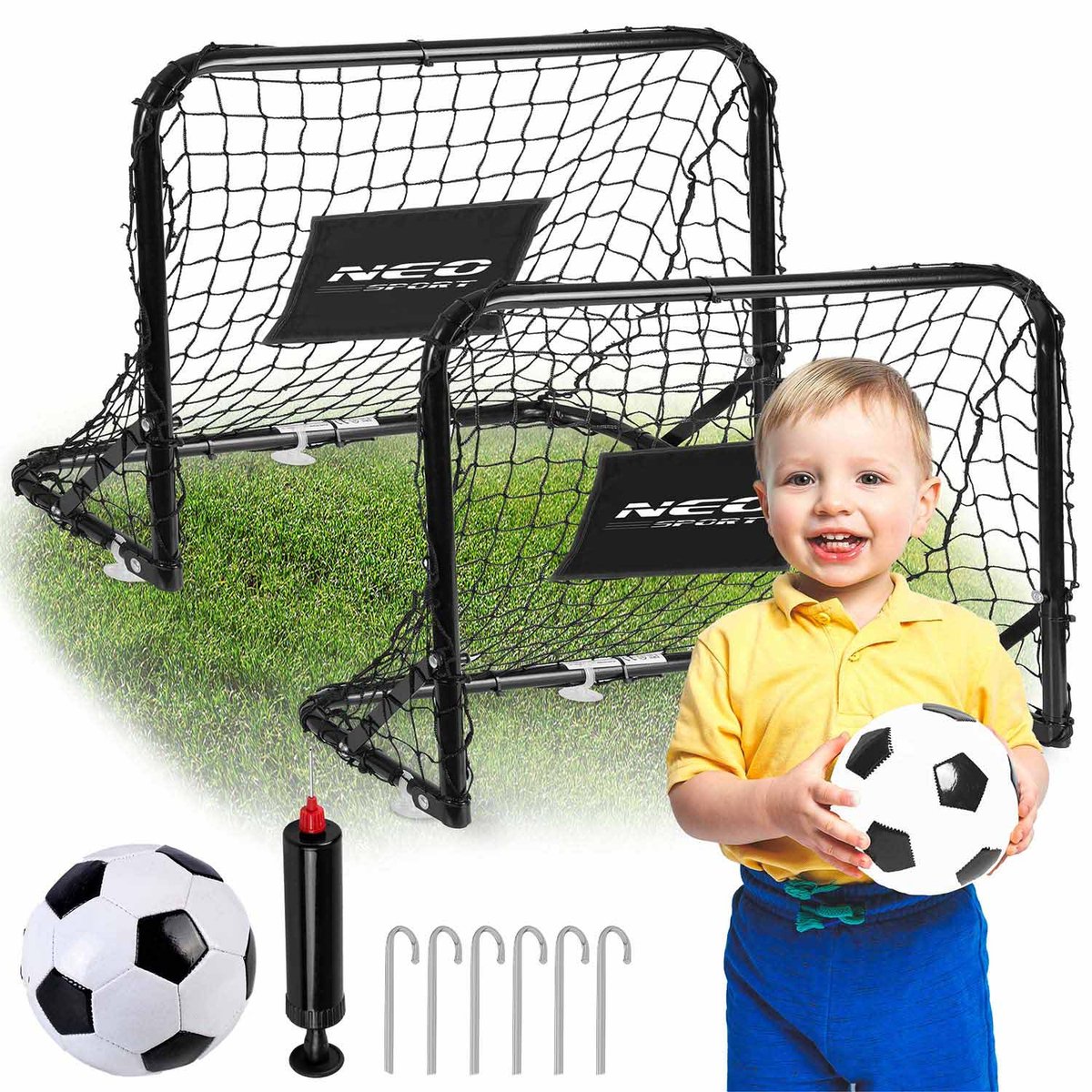 Neo-Sport NS-486 - Voetbaldoel - 60 x 45 x 25 cm - Inclusief Bal en Pomp