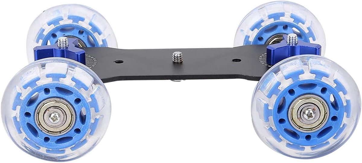 Mini Camera Dolly - Schuifwagen Slider - Vloeiende Opnamen - Stille Siliconen Wielen - 10kg Draagvermogen - Zilverkleurig