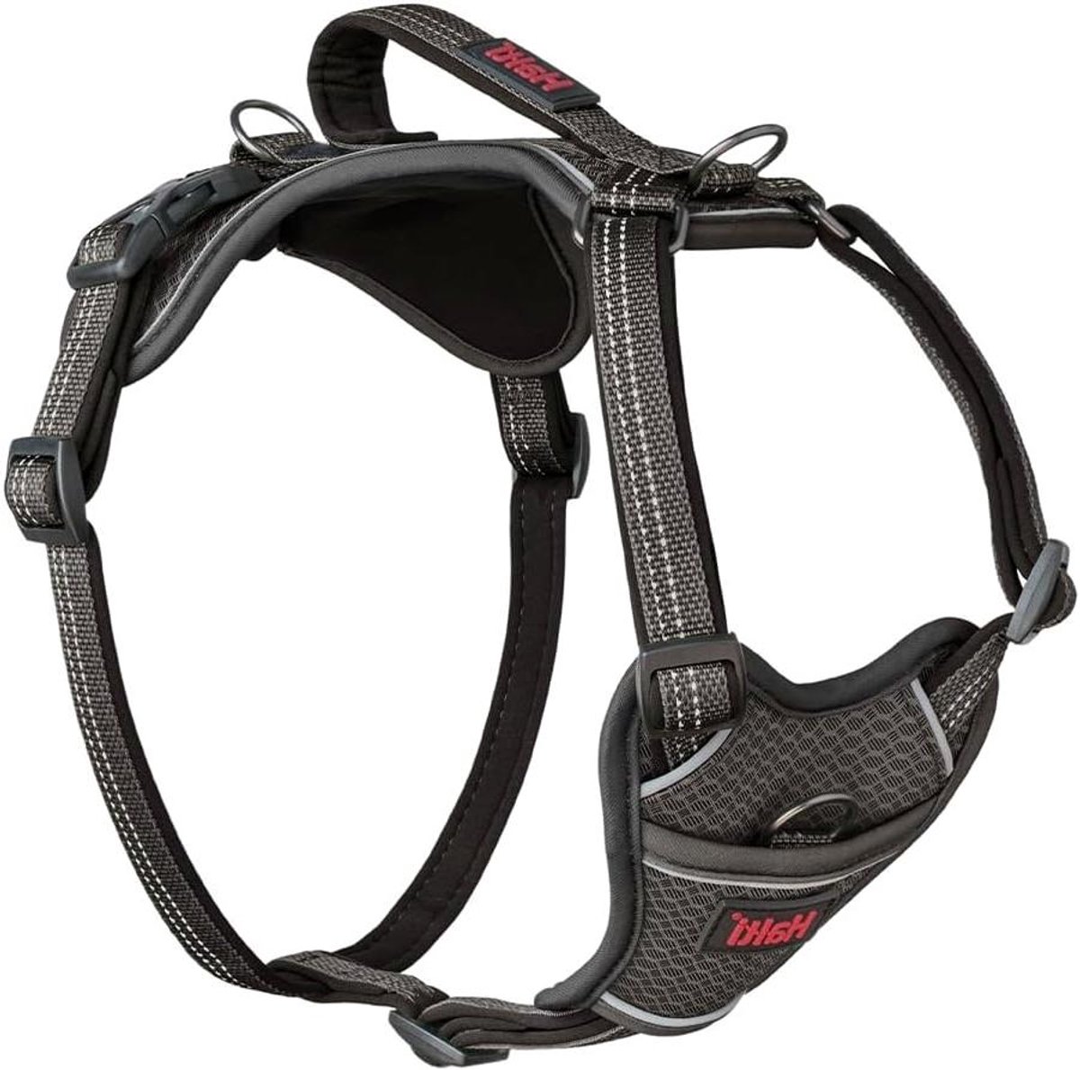 Honden tuigje met grip - Honden harnas - Comfortabele wandelingen - Anatomisch ontwerp - Maat XS - Grijs