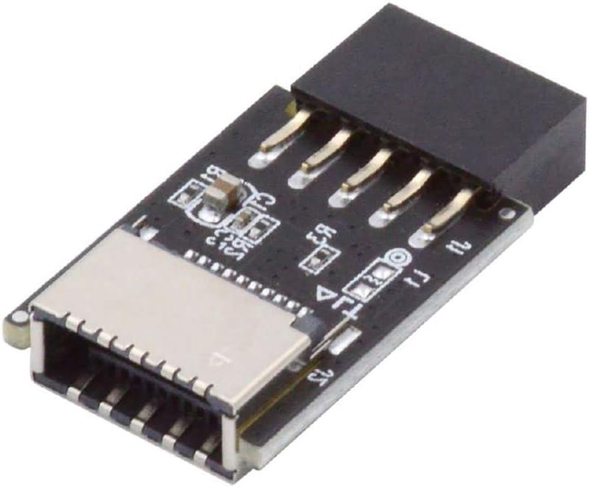 Moederbord Adapter - USB Converter - Moederbord Uitbreiding - USB 2.0 naar 3.1 - 10 cm - Zwart