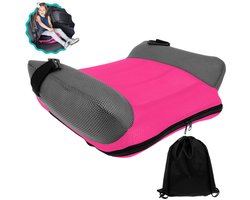 Opblaasbare Booster - Zitverhoger Auto - Zitverhoger - Kinderzitje - Autozitje - Stoelverhoger - Opblazen Ademend Zitkussen - Met Gesp & Draagtas - voor Reizen Outdoor - Comfortabel - 37x51cm - Voor Thuis Reizen Roadtrip Woon-werkverkeer en Kamperen