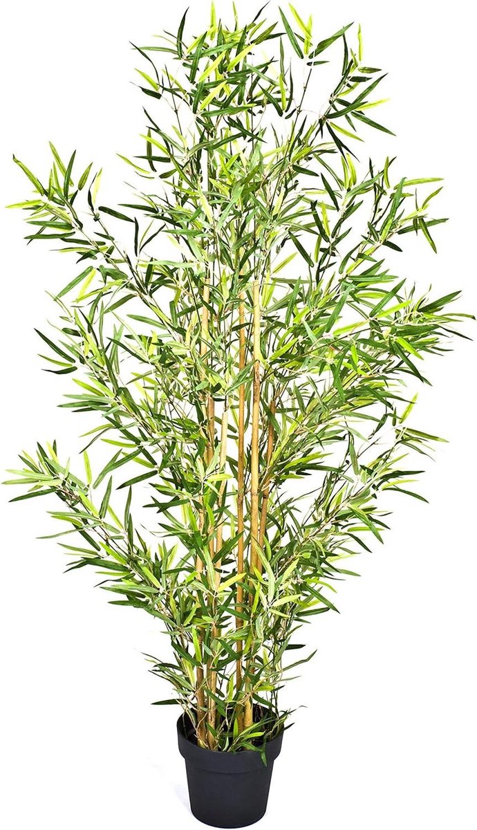 Kunstmatige Bamboe Boom - Nep Bamboe Plant - Woonkamer Decoratie - Uitzonderlijk Levensecht Gebladerte - 150cm Hoog - Groen