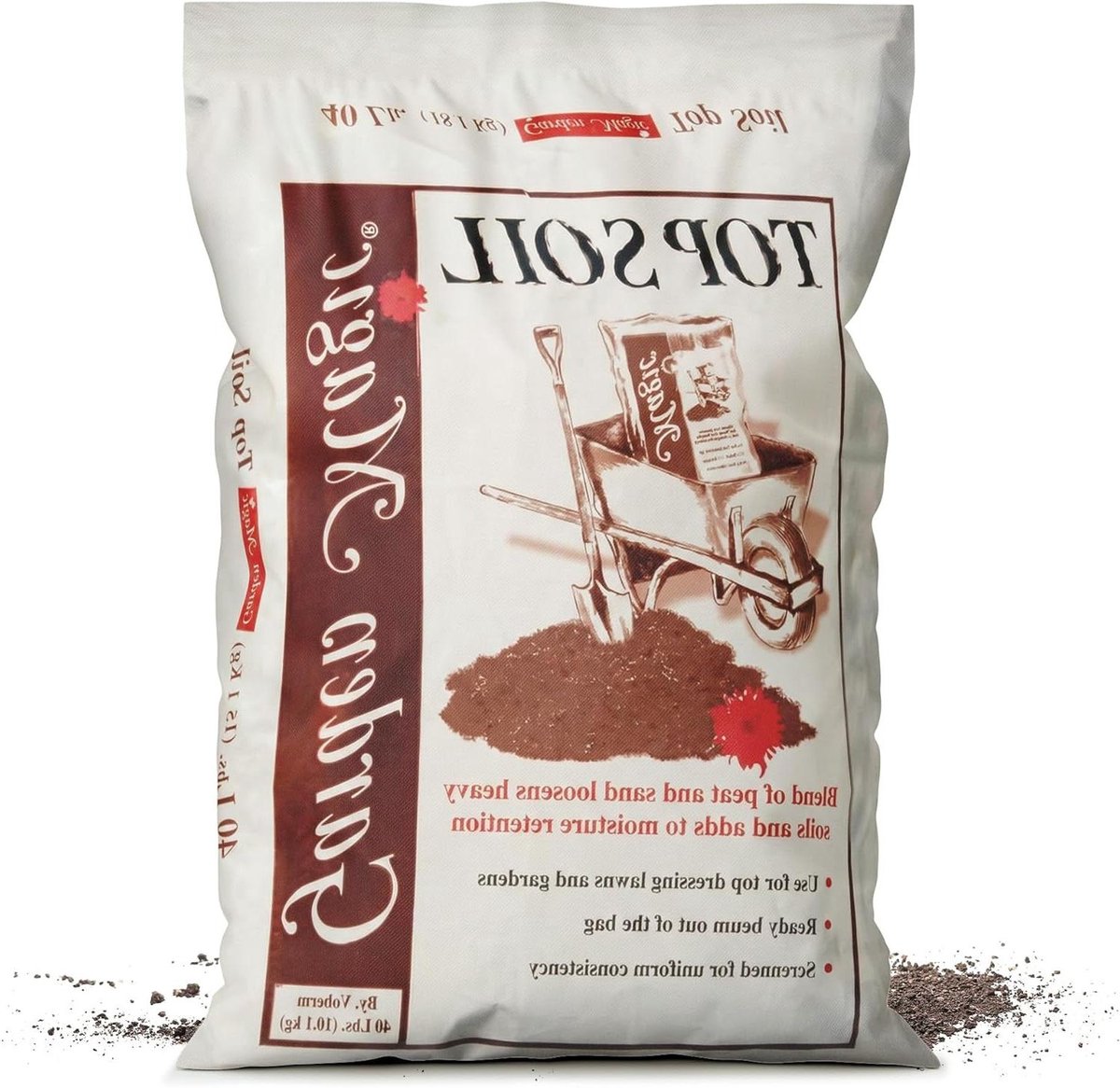 Bovengrond Tuinaarde - Tuinmix Potgrond - Gazon Herstellen - Verbeter Bodemstructuur - 40 lbs - Donkerbruin