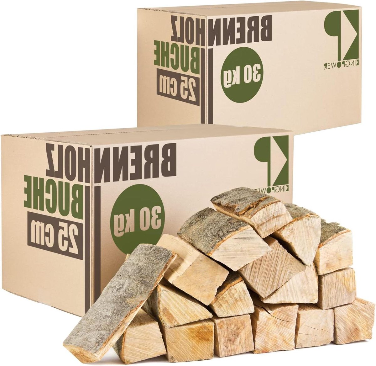 Brandhout Beukenhout - Haardhout Blokken - Haardvuur Creëren - Kamergedroogd Ovenklaar - 60 kg - Bruin