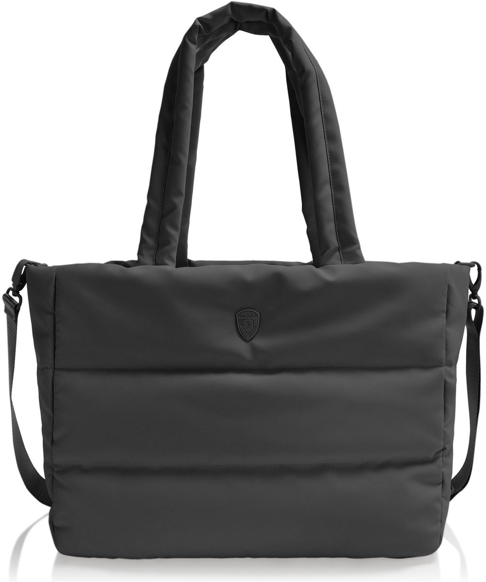 HEYS reistas schoudertas met laptopvak The Puffer Travel Tote Black zwart