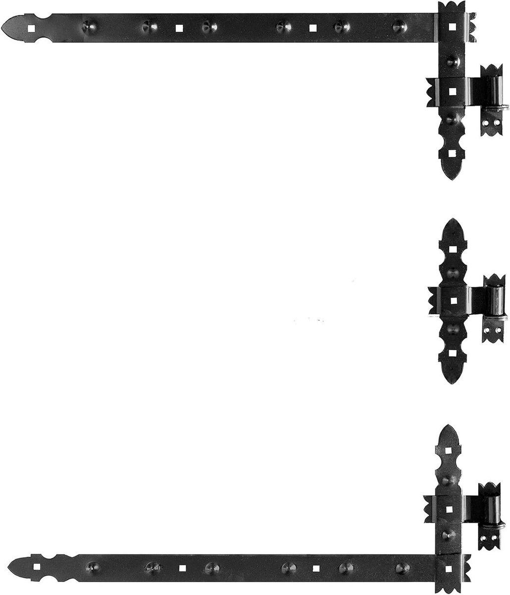 Hoekbanden Deurbanden - Kastbanden Scharnieren - Kasten Deuren Bevestigen - Met Klauwen Gegrond - 800 x 300 x 50 mm